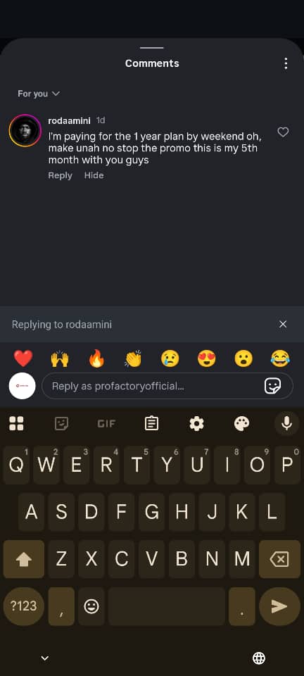 Customer testimonial