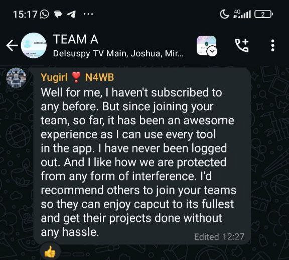 Customer testimonial